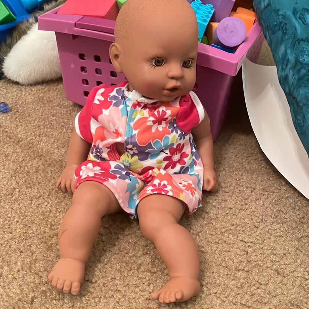 baby doll soft play dress light skin brown eyes perfect sweet new Easter basket